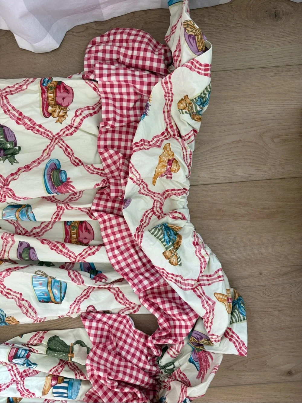 Vintage Twin size custom made bedding and curtains